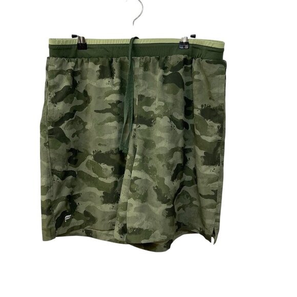 Fabletics The Fundamental Camo Shorts Tactical Green Workout Fitness Mens XL - Picture 2 of 5